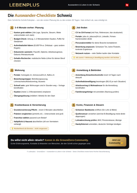 Auswander-Checkliste